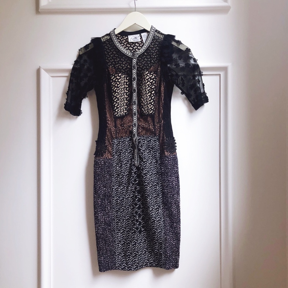 Byron Lars Knee Length Fitted Dress